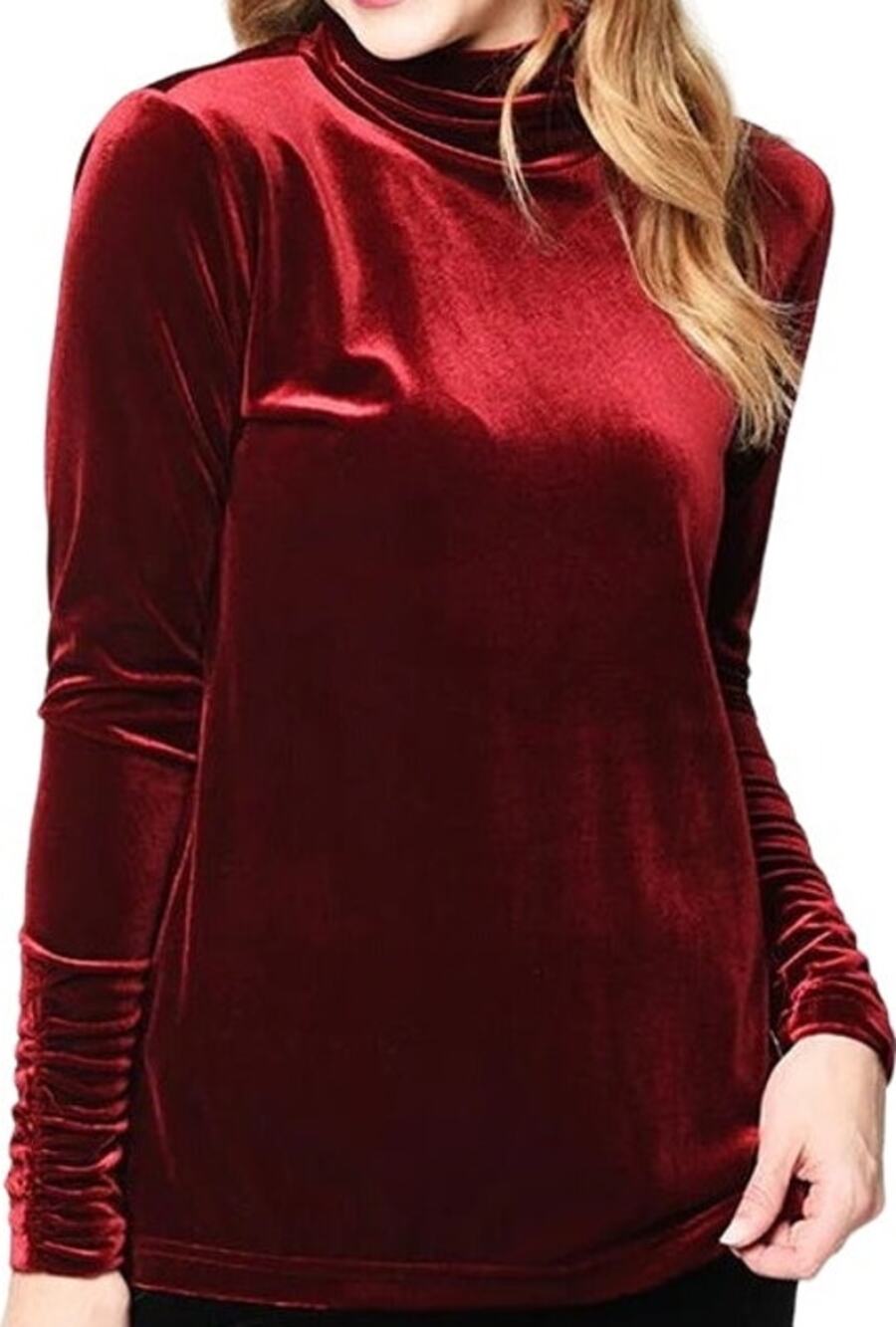 Sno Skins Sweater PlushTech Velvet Turtle Neck Long Sleeve Brown Medium